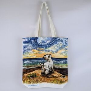 Tote Bag Westie Beach Days By Aja Trier Poly Poplin Multicolor NWT